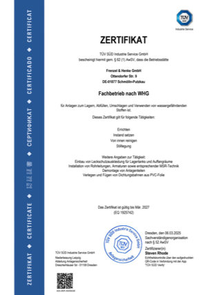 WHG-Zertifikat